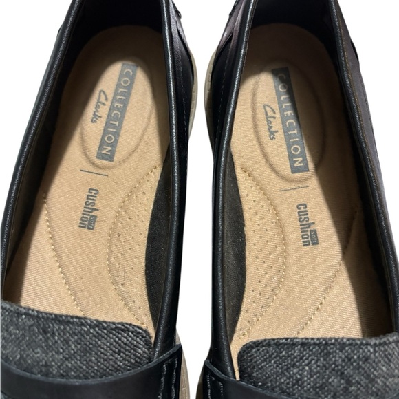 Clarks Black Leather Collection Shoes Loafers Women’s Size 8 Soft Cushion. - Picture 5 of 9